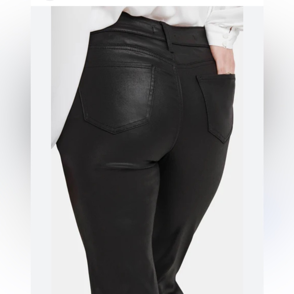 New NYDJ Women’s Waxed Coated Dark Grey/ Black Legging Jeans